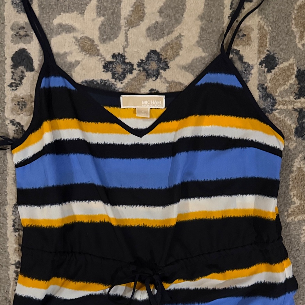 Michael Kors Maxi Dress - Blue, Yellow, Black Stripes